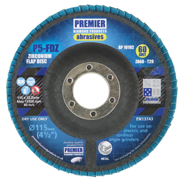 P5-FDZ - Zirconium Flap Discs - Conical for Stainless & Ferrous Steel