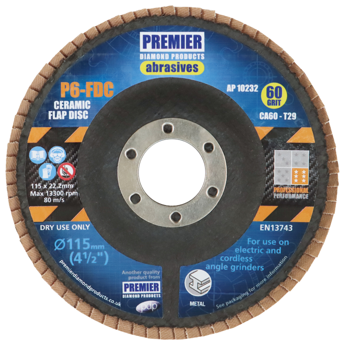 P6-FDC - Ceramic Flap Discs - Conical for Stainless & Ferrous Steel