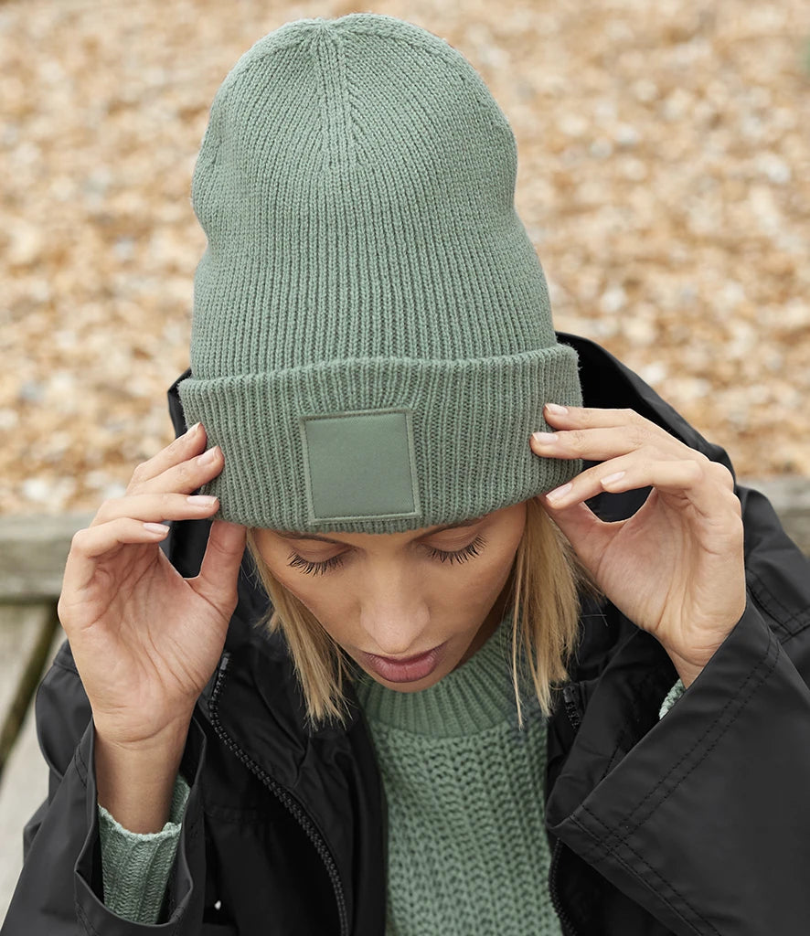 Beechfield Deep Cuff Tonal Patch Beanie