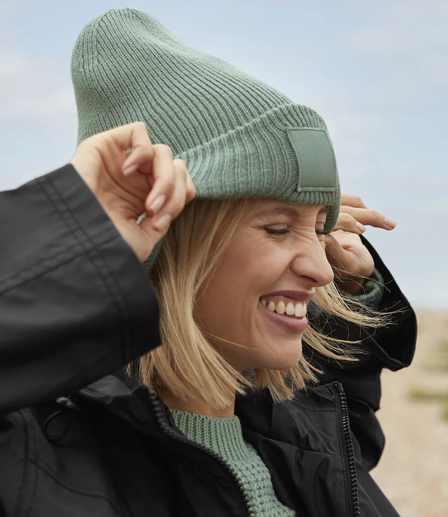 Beechfield Deep Cuff Tonal Patch Beanie