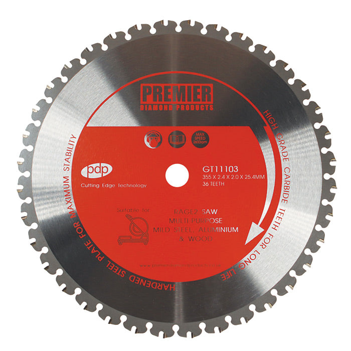 P5-MULTI355 - TCT Multi-Purpose Blades For EVORAGE 2 Saws & Other Low-Revving Saws