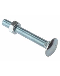 M6 Carriage Bolts with Hex Nuts - Zinc Plated