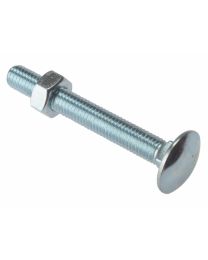 M8 Carriage Bolts with Hex Nuts - Zinc Plated