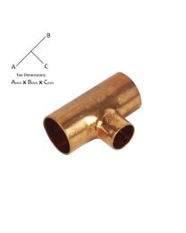 End Feed Reducing Tee - 28mm x 22mm x 22mm