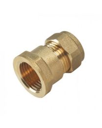Compression DZR Female Iron Coupler - 22mm x 1"