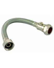 Flexible Tap Connector With Isolating Valve - 15mm x 1/2" x 300mm