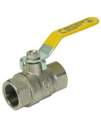 Gas Valve With Lever (Yellow) - 15mm