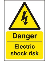 Danger Electric Shock Risk (Self adhesive vinyl)