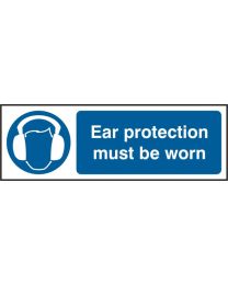 Ear protective must be worn (Self adhesive vinyl)