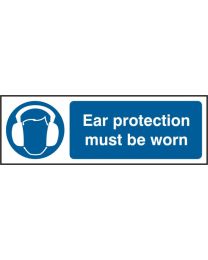 Ear protective must be worn (Rigid PVC)