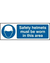 Safety helmets must be worn in this area (Self adhesive vinyl)