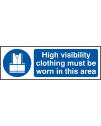 High visibility clothing must be worn in this area (Self adhesive vinyl)