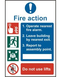 Fire Action Procedure Sign (Self adhesive vinyl)