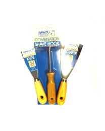 3 Pack Shave Hook Combination, Filling Knife, Wall & Paint Scraper Set