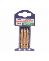 Phillips 2 Titanium Coated Screwdriver Bits x 50mm Pack of 3