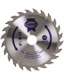 Circular Saw Blade 190 x 16/20/30mm x 24T Fast Rip